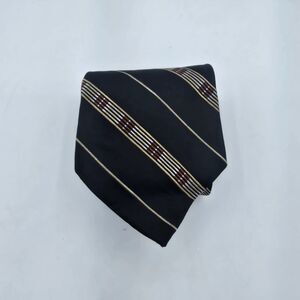 Jhane Barnes 100% Silk Necktie Designer Geometric Tan Black, 58 X 4 Inch Vintage